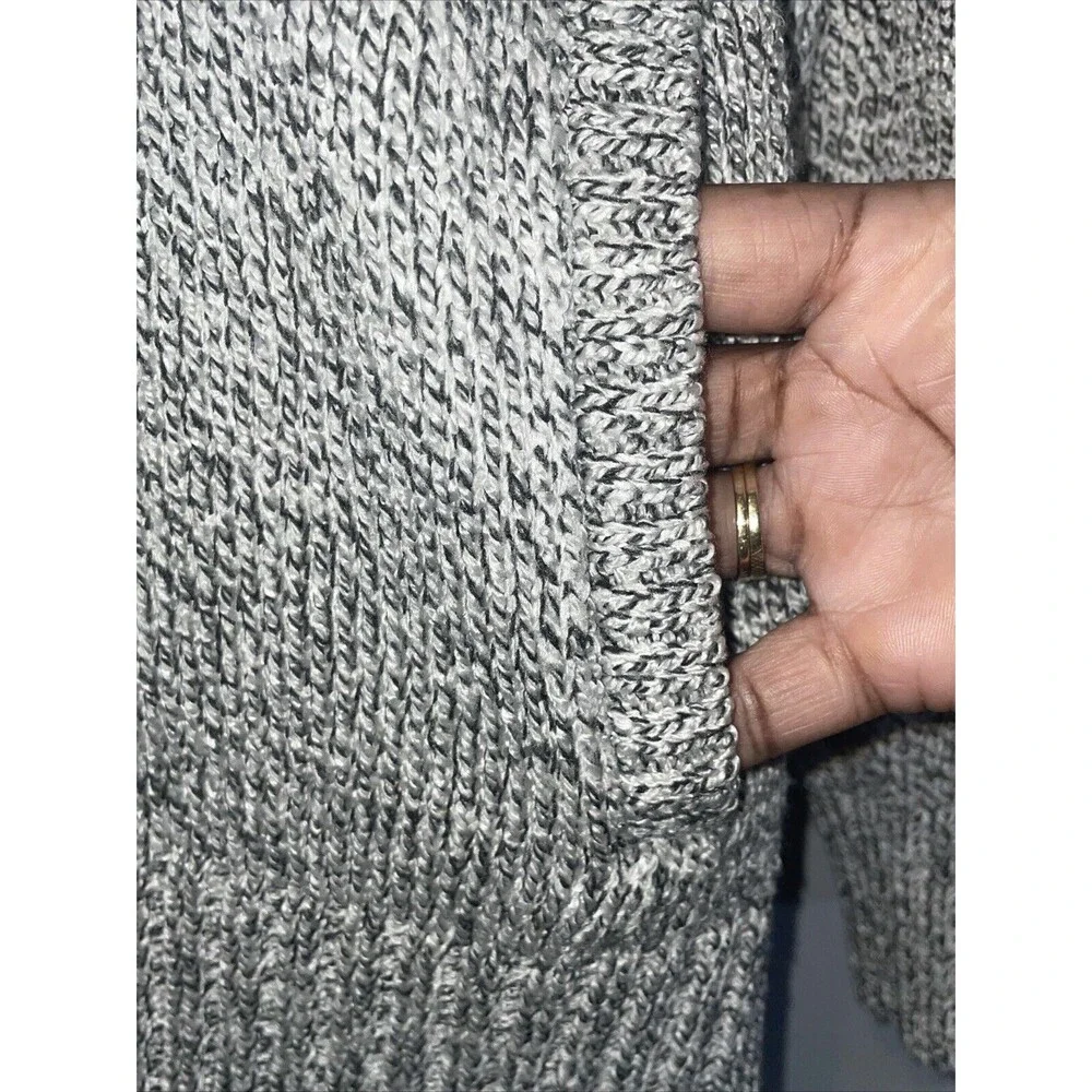 Karen Scott Woman's Minimalist Tight Knit Full Zip Sweater Light Gray Size L - Picture 4 of 7